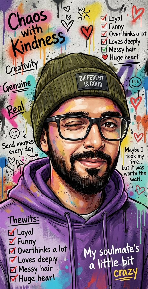 Vibrant Mixed-Media Portrait Prompt