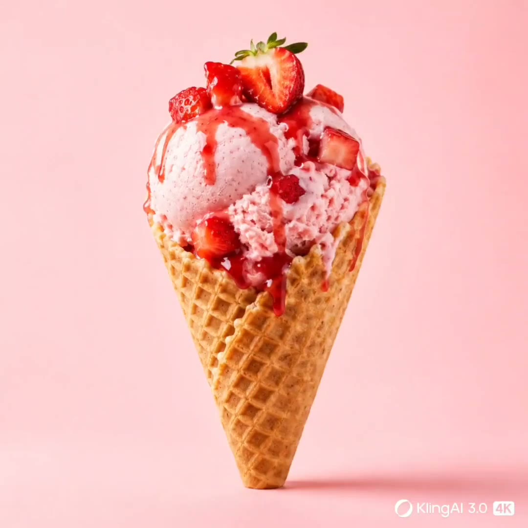 Hyper-Realistic Strawberry Ice Cream Photography Prompts