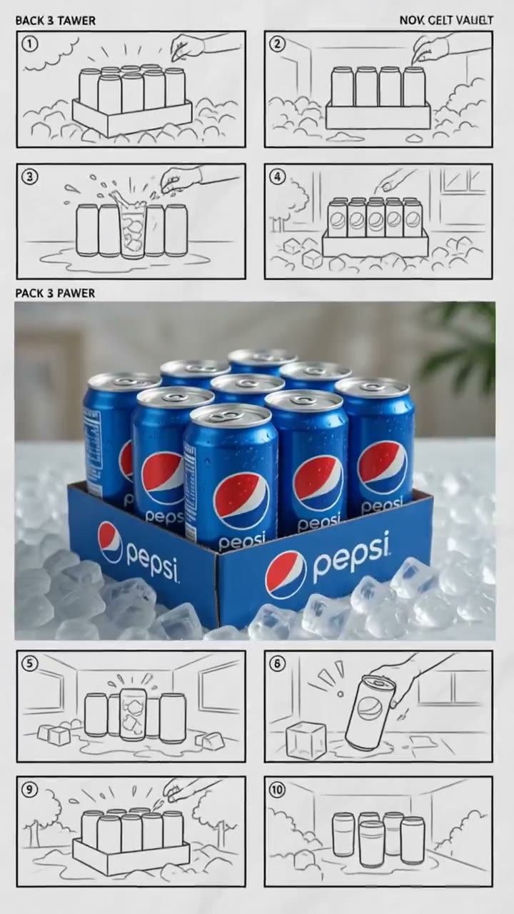 Luxury Beverage Storyboard for Pepsi Prompt