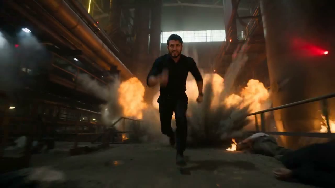 Epic Fight Scene in a Chemical Factory Prompt