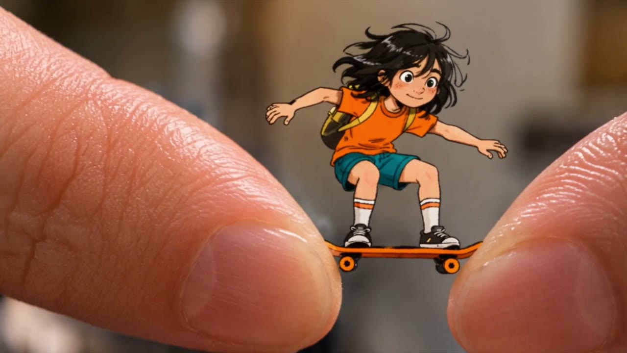 Miniature Skateboard Adventure Prompt