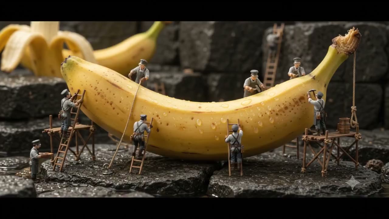 Cinematic Banana Silk Gelato Creation Prompt