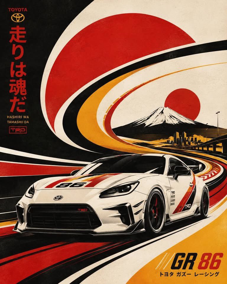 Futurist Retro-Screenprint Vehicle Concept Prompt 1 of 4