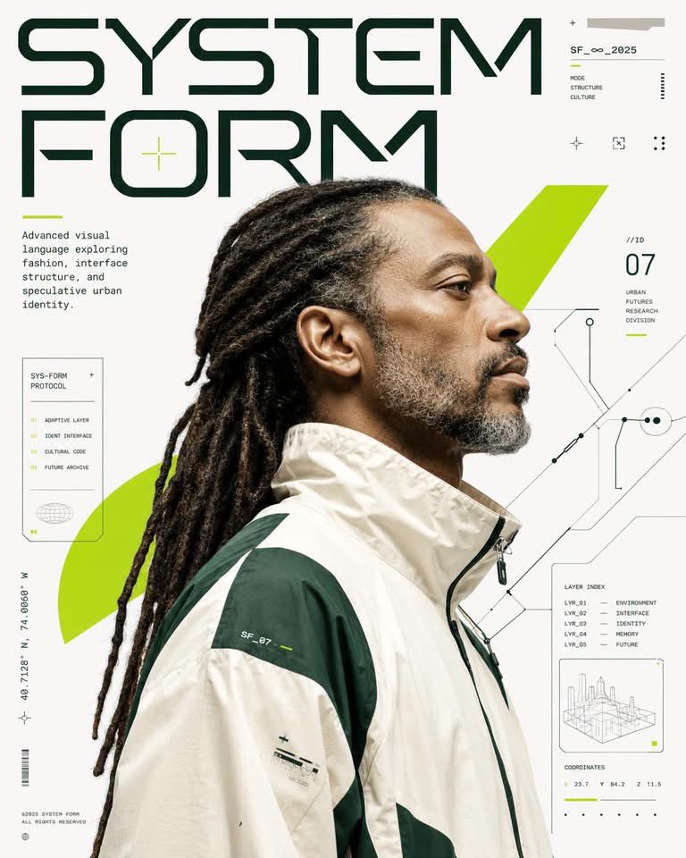 Futuristic Editorial Poster Design Prompt 1 of 2