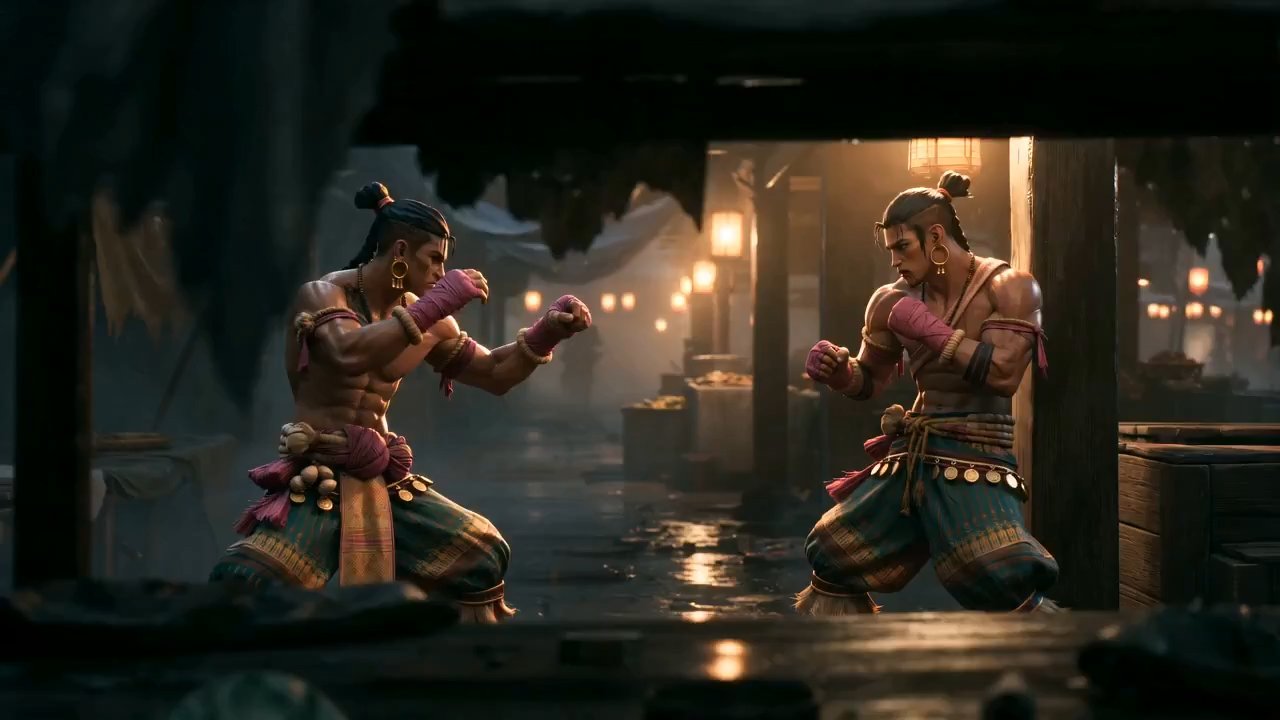 Dynamic Muay Boran Fight Scene in Thailand