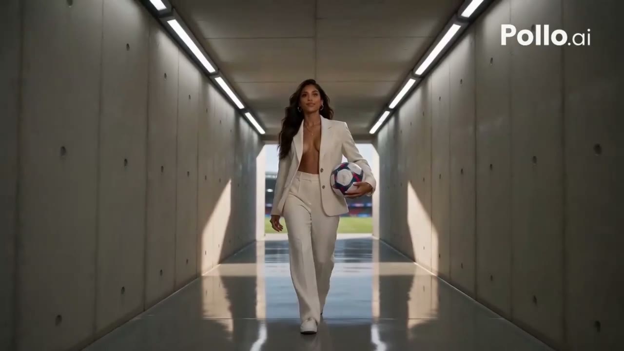 Cinematic Fashion Transformation in a Stadium Tunnel