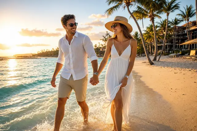 Tropical Beach Romance: A Sunset Escape