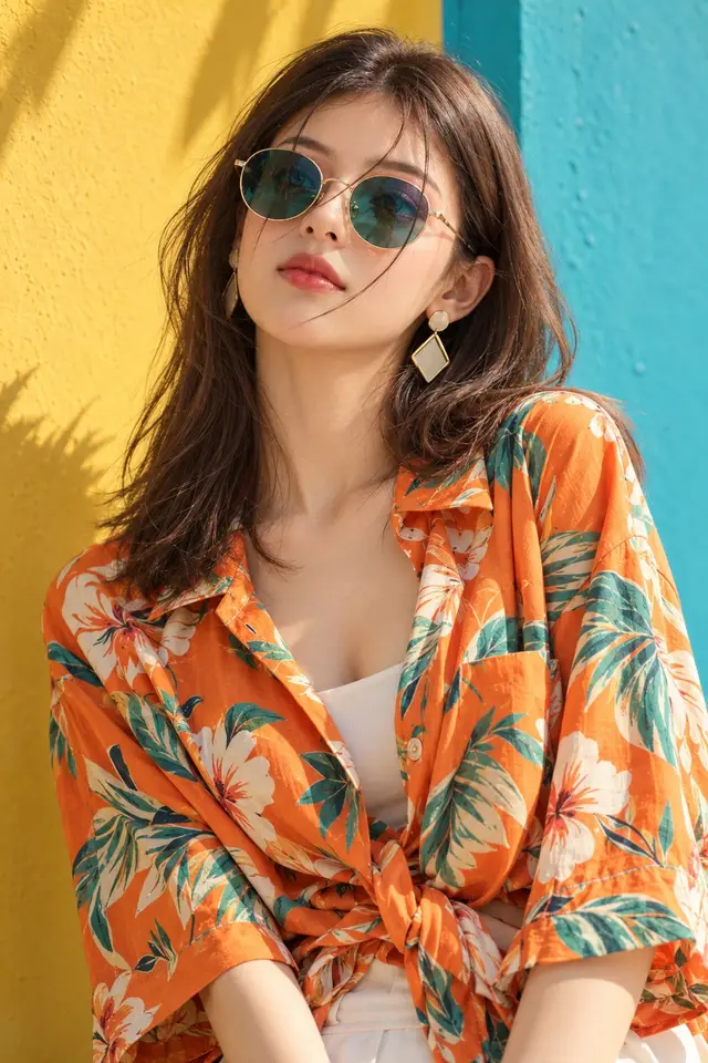 High-Fashion Portrait with Bold Colors Prompt