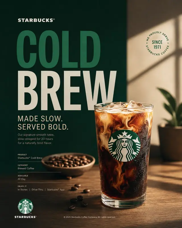 Starbucks Premium Poster Art Direction Prompt