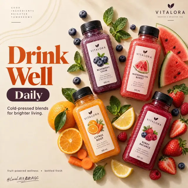 Premium Wellness Drink Poster Design Prompt (2 of 2)
