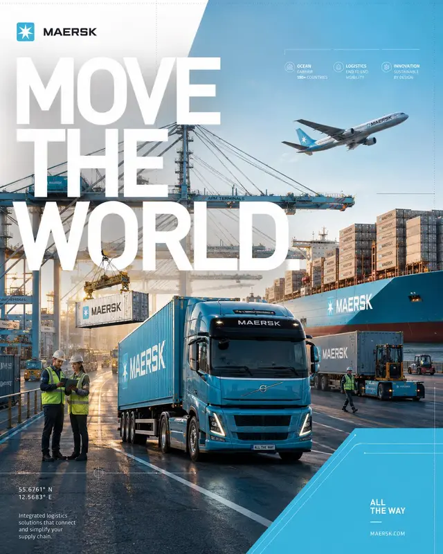 Ultra-Premium Maersk Campaign Poster Prompt