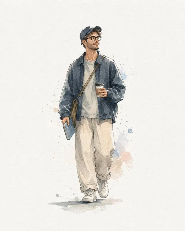 Elegant Minimalist Watercolor Urban Scene