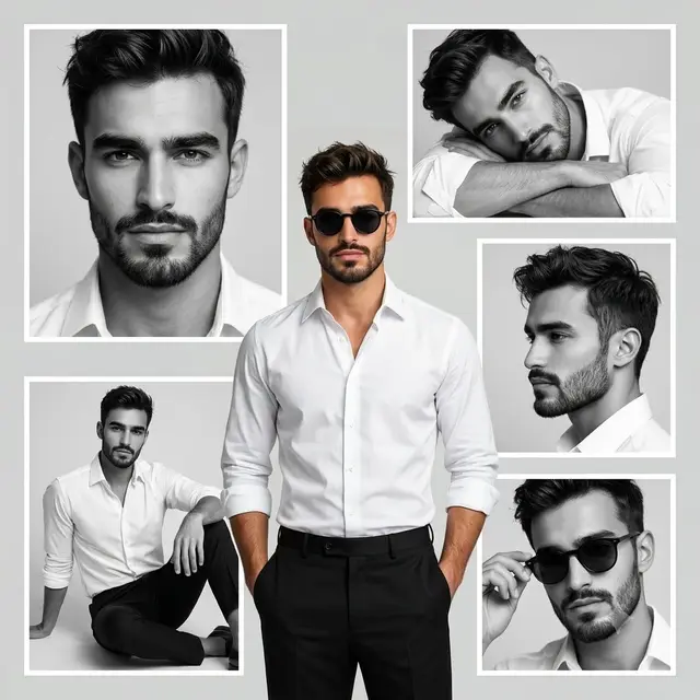 Luxury Fashion Portrait Collage in Ultra-Realistic Style