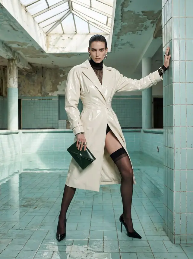 Luxury Fashion Editorial in a Historic Pool