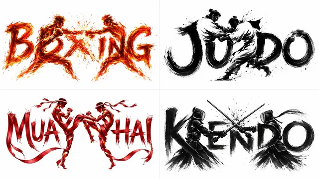 Dynamic Combat Sports Typography Prompt