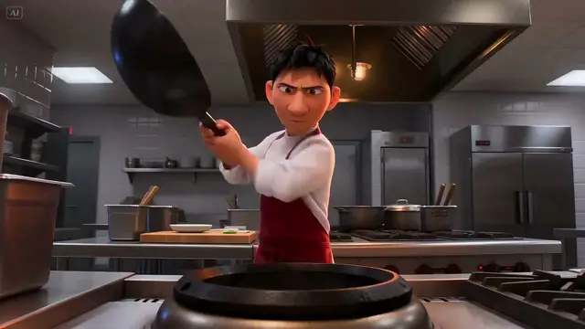 Cinematic Cooking Animation Sequence Prompt