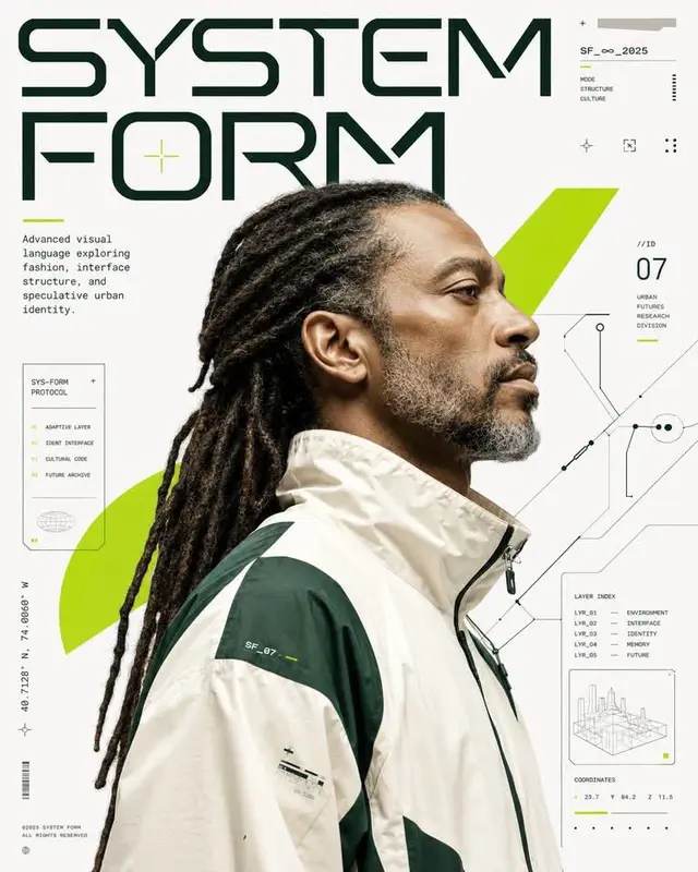 Futuristic Editorial Poster Design Prompt