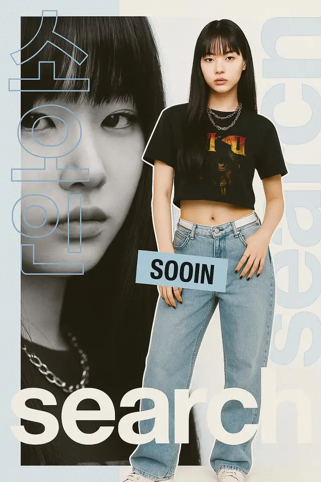 K-Pop Editorial Collage Graphic Prompt