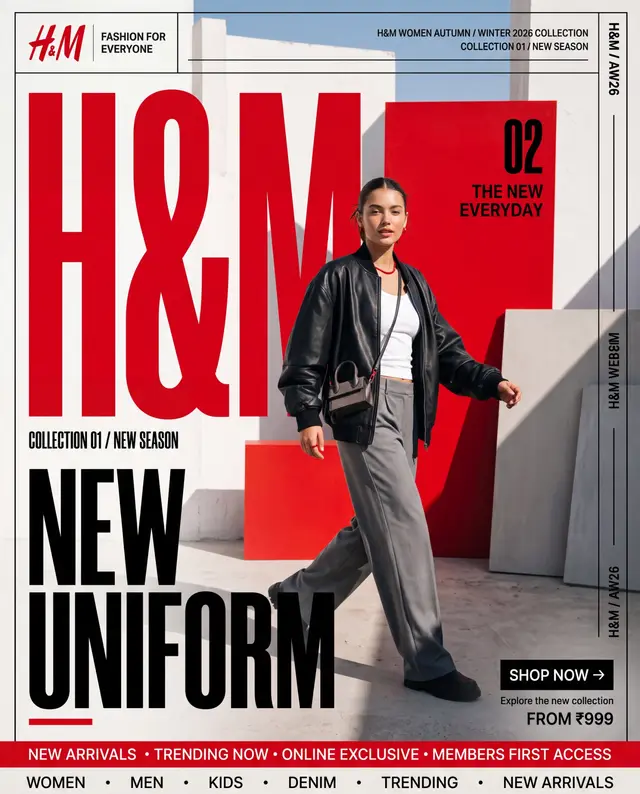 Dynamic H&M New Uniform Poster Prompt
