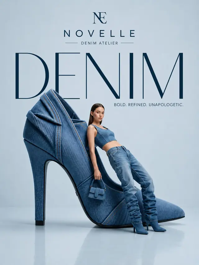 Luxury Denim Fashion Advertisement Prompt