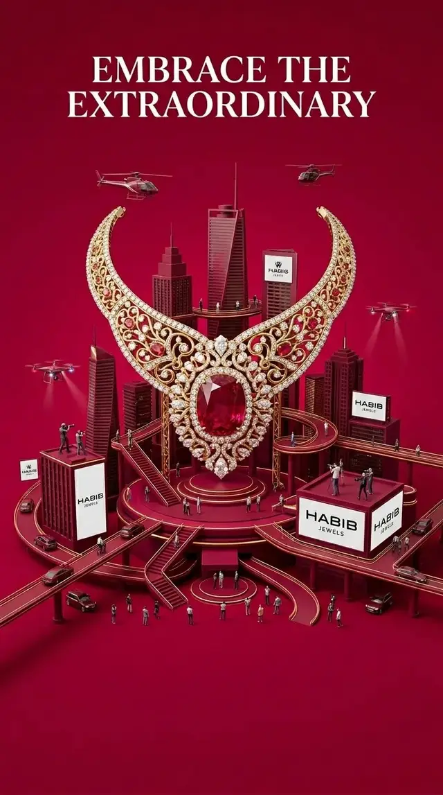 Cinematic Luxury: Miniature World Jewelry Poster