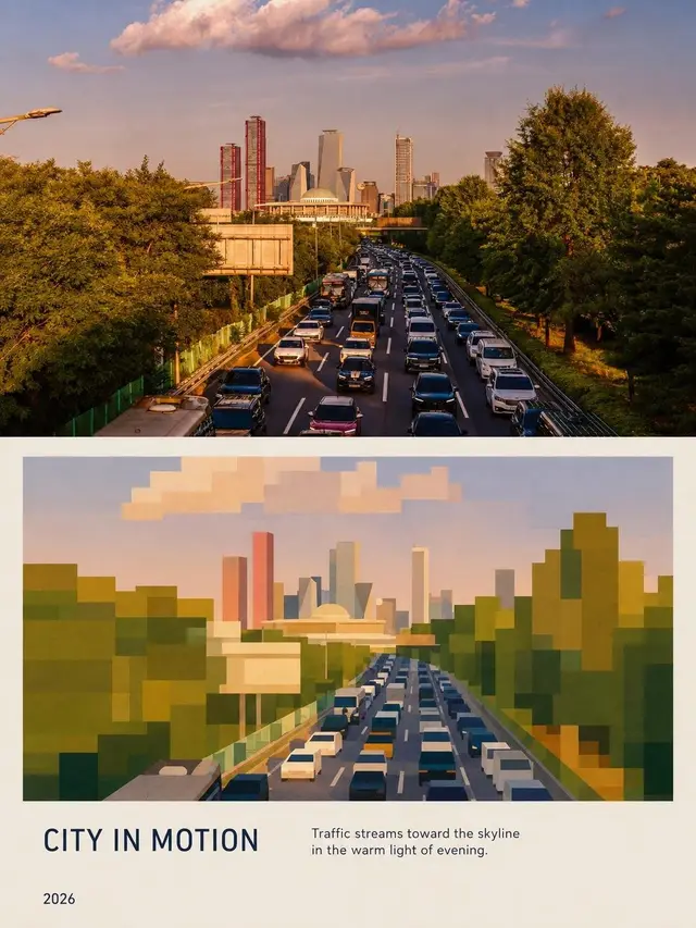Elegant Cityscape Poster Design Prompt