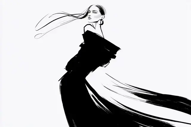 Elegant Interaction Line Art Prompt