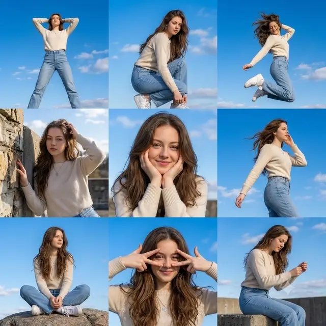 Dynamic Photo Collage Portrait Prompt