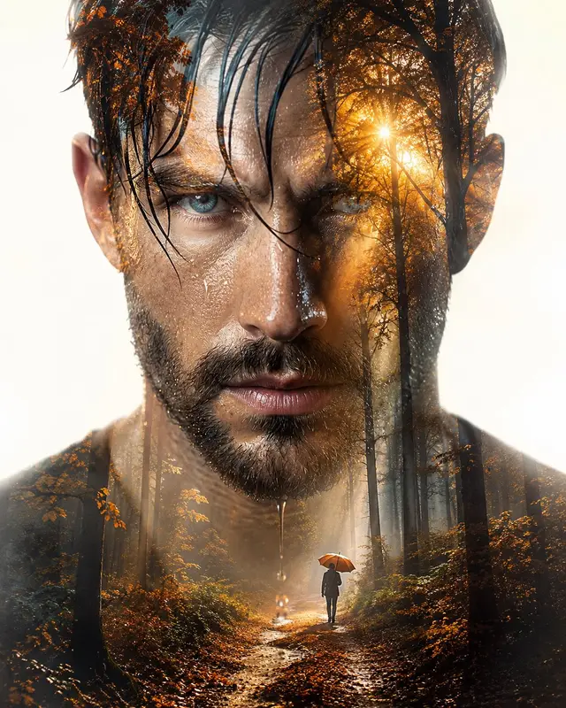 Surreal Double-Exposure Masterpiece Prompt