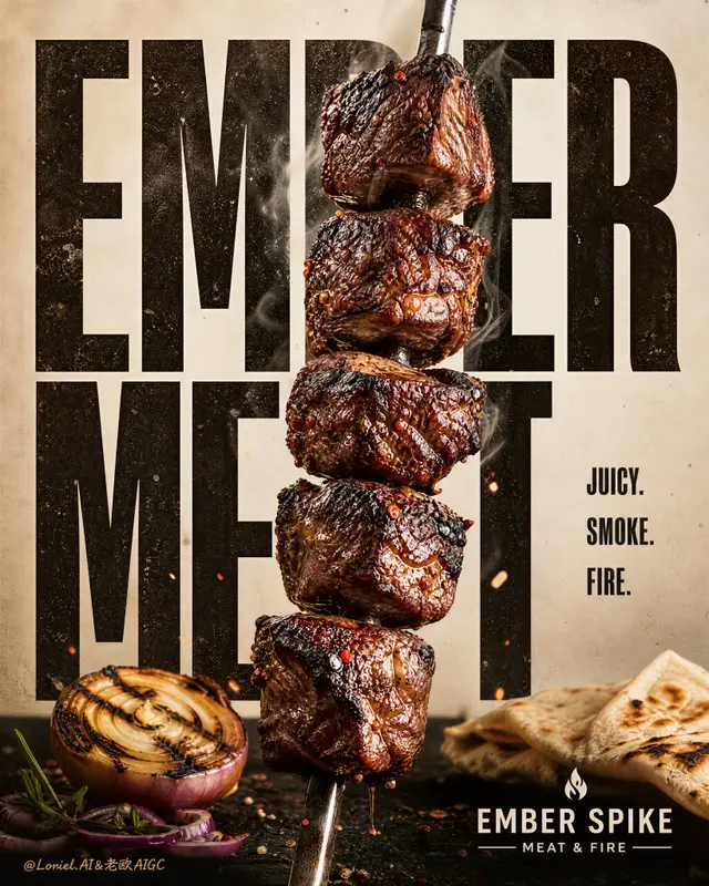 Gourmet Barbecue Advertising Poster Prompt