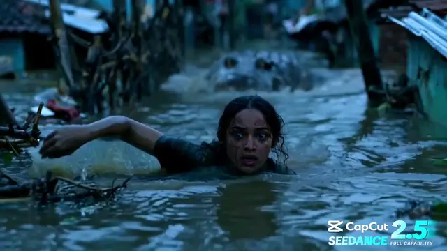 Tense Flooded Village Survival Prompt