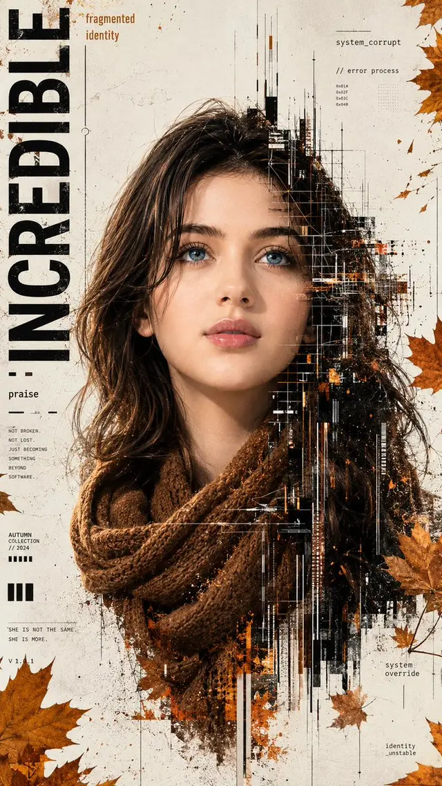 Cinematic Glitch-Art Identity Poster