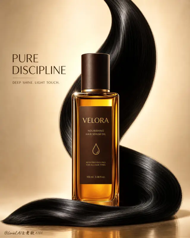Luxury Hair Oil Advertising Poster Prompt