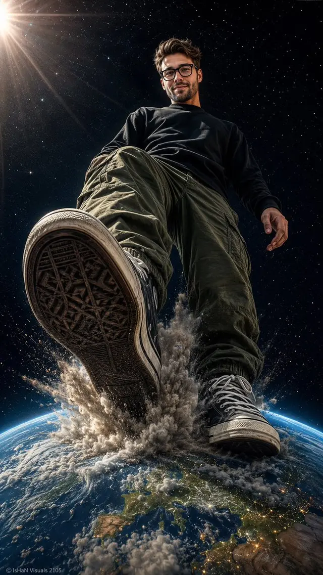 Epic Earth Crasher: Hyper-Realistic Illustration