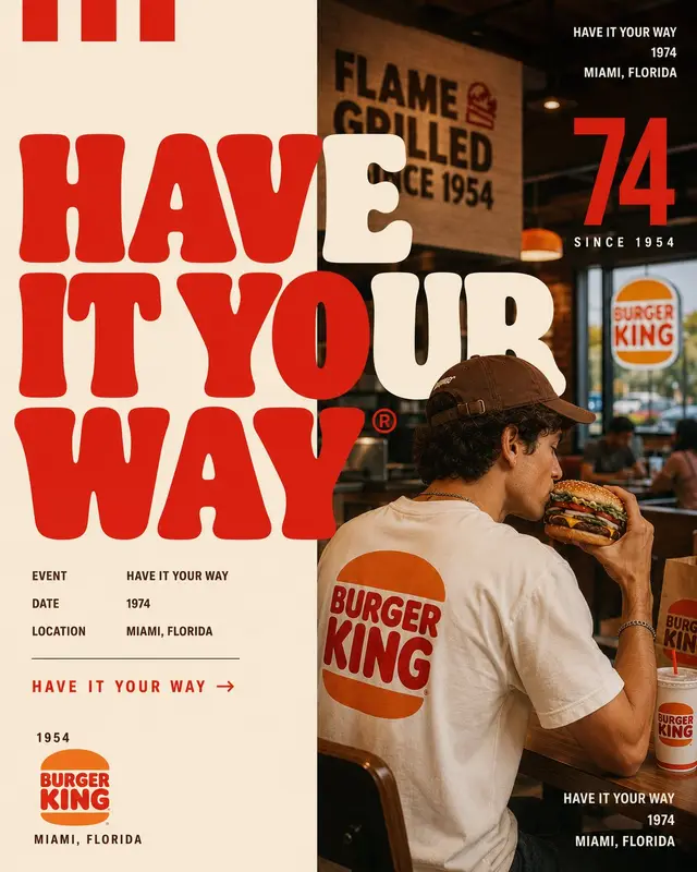 Burger King Editorial Campaign Poster Prompt