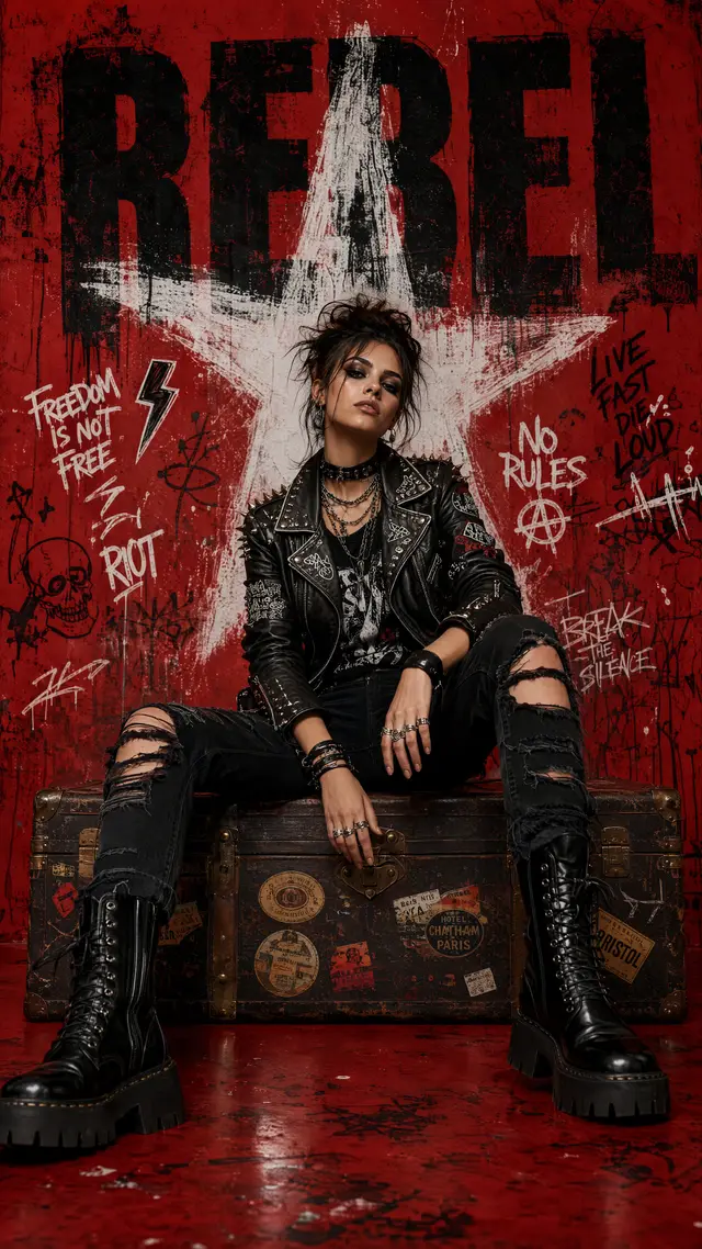 Luxury Punk Rock Fashion Editorial Prompt