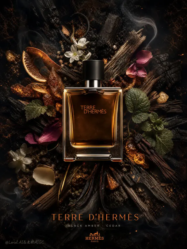 Ultra-Premium Fragrance Poster for Terre d'Hermès