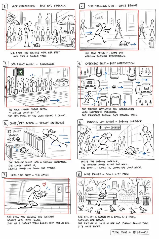 Sketching a Cloud-Skate Adventure Storyboard