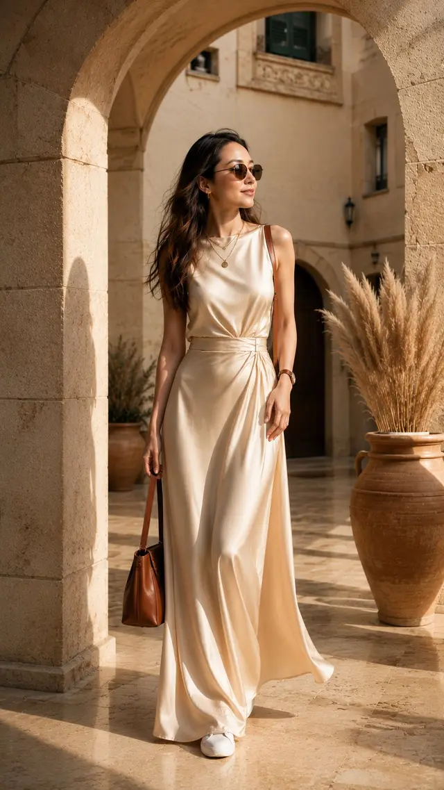 Luxurious Editorial Portrait in Mediterranean Setting