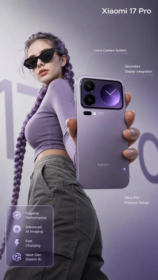 Futuristic Smartphone Ad: Xiaomi 17 Pro