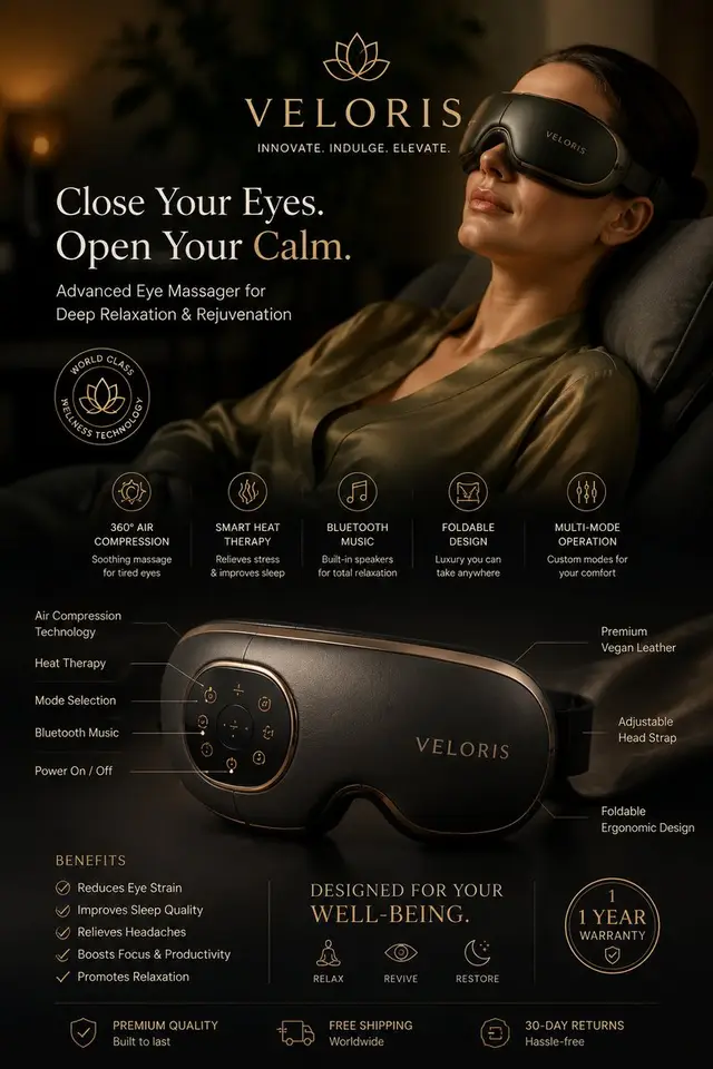 Futuristic Luxury Eye Massager Ad Campaign