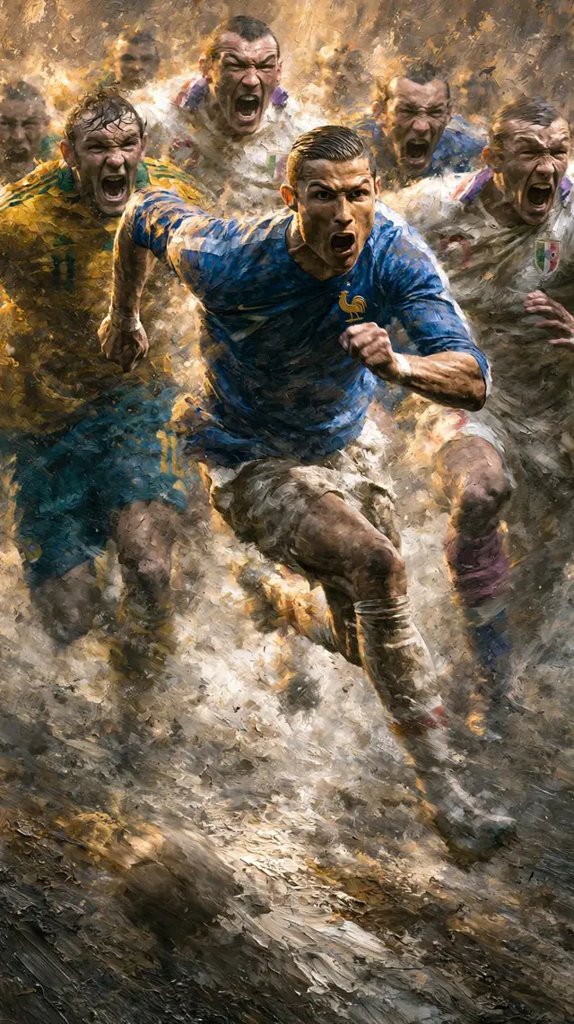Epic Football Legend Sprinting Prompt
