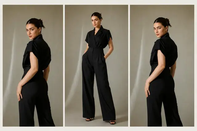 Luxury Editorial Fashion Triptych Portrait